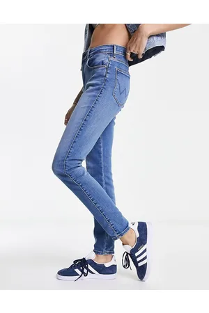 Wrangler Jeans skinny a vita alta chiaro
