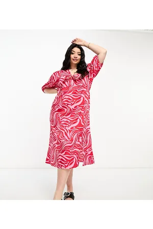 Influence Vestito midi con stampa astratta allacciato sul davanti