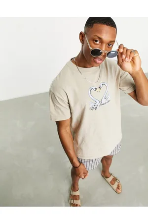 Huf Swan Song - T-shirt beige con stampa sul petto