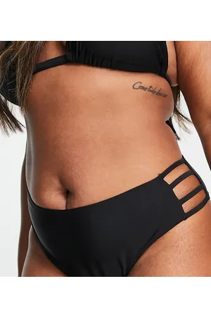 Ivory Rose Curve - Mix and Match - Slip bikini alti neri con fascette