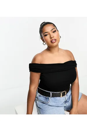 ASOS ASOS DESIGN Curve - Body a maniche corte con scollo Bardot