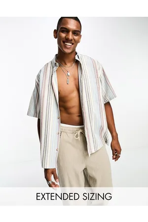 ASOS Camicia oversize squadrata a righe in tonalità pastello