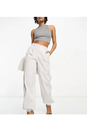 Extro & Vert Tall Pantaloni parachute in nylon pietra con fondo elasticizzato