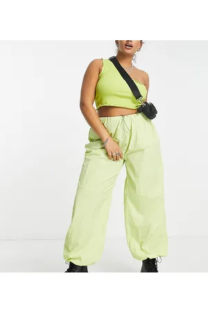 Daisy Street Pantaloni cargo comodi stropicciati pistacchio