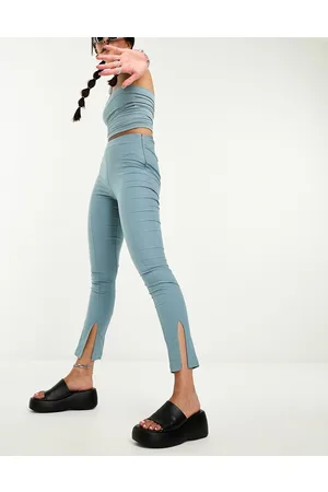 Heartbreak Pantaloni slim in bengalina con spacco sul fondo in coordinato