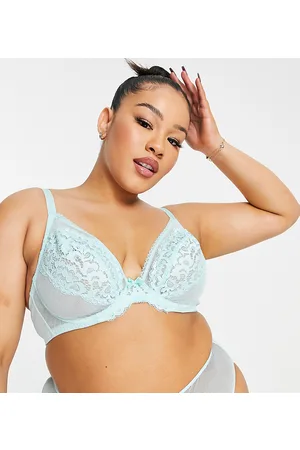 Ivory Rose Lingerie Ivory Rose Curve - Reggiseno ad apice alto in rete e pizzo verde acqua