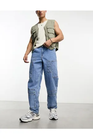 ASOS Jeans ampi lavaggio chiaro multitasche