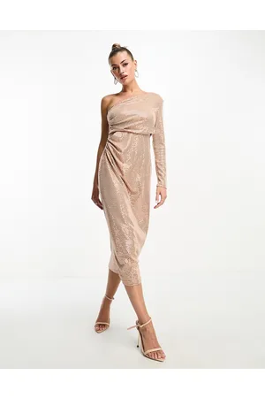 Vesper Vestito midi monospalla lucido