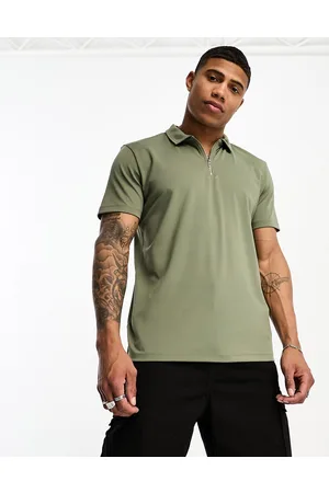 ASOS Polo in tessuto scuba kaki