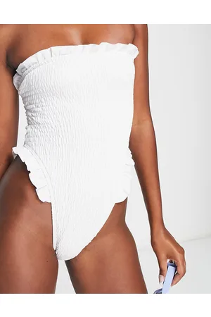 South Beach Esclusiva - Costume da bagno a fascia in tessuto stropicciato