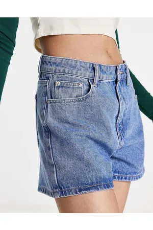 Urban Revivo Pantaloncini di jeans a vita alta azzurri