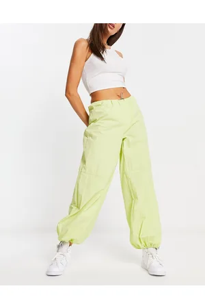 Daisy Street Pantaloni cargo comodi stropicciati pistacchio