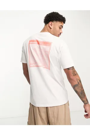 Ellesse Meta - T-shirt bianca con stampa rosa sul retro