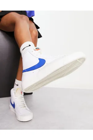 Nike Blazer Mid - Sneakers alte bianche e blu reale