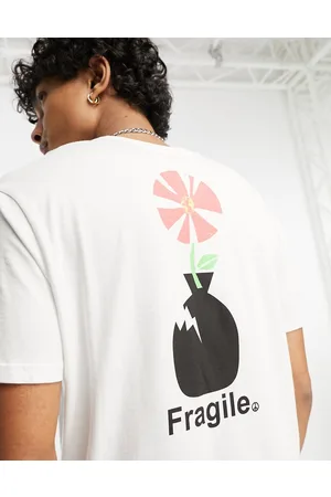 Billabong T-shirt bianca con scritta "Fragile"