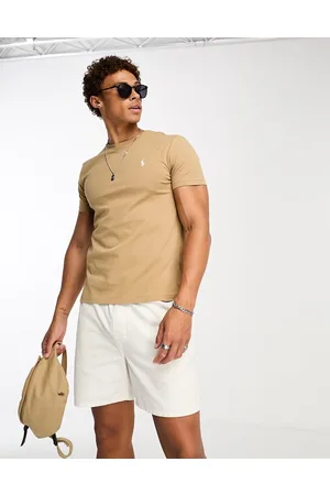 Ralph Lauren Icon - T-shirt custom fit color cuoio con logo