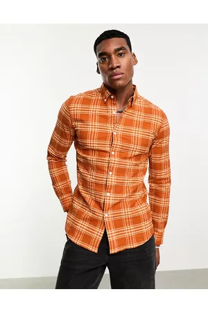 Farah Wailer - Camicia a maniche lunghe a quadri bruciato testurizzato