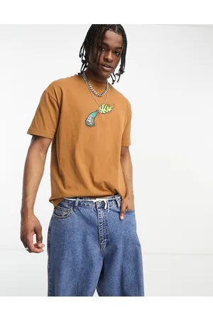 Huf Fire Starter - T-shirt marrone con stampa sul petto