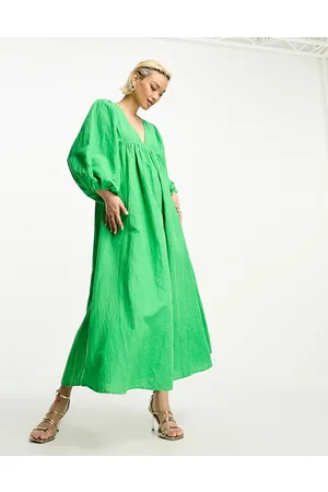 Whistles Vestito lungo a trapezio acceso in misto lino