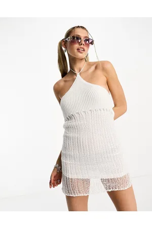 Tammy Girl Vestito corto traforato allacciato al collo stile anni 