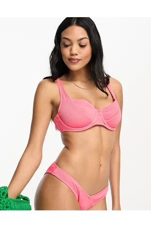 We Are We Wear Coppe Grandi - Stacey - Top bikini ciliegia a coste con ferretto