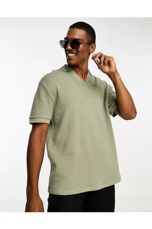 ASOS Polo comoda kaki lavorata a nido d