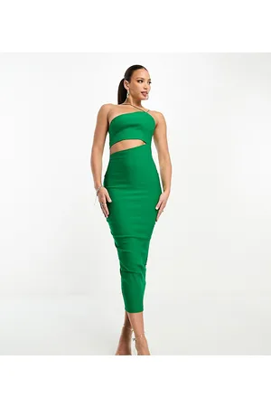 Vesper Vestito midi con allacciatura al collo asimmetrica e cut-out