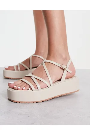 Schuh Taya - Sandali flatform con fascette sporco