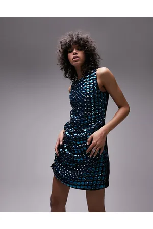 Topshop Vestito corto a trapezio decorato con gemme