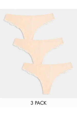 ASOS Confezione da 3 perizomi invisibili in pizzo beige
