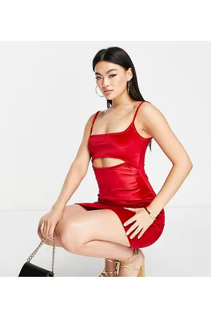 AsYou Vestito con spalline sottili in velluto con cut-out