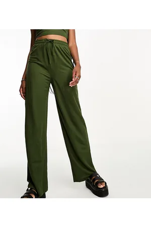 ONLY Pantaloni a gamba dritta kaki in coordinato