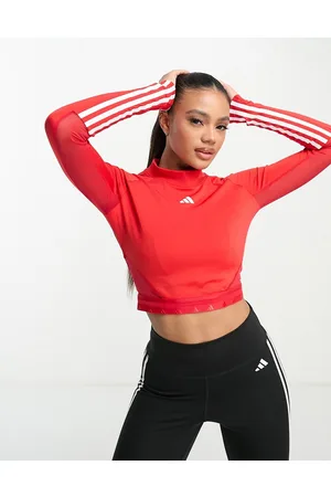 adidas Adidas - Training Hyperglam - Crop top a maniche lunghe con 3 strisce