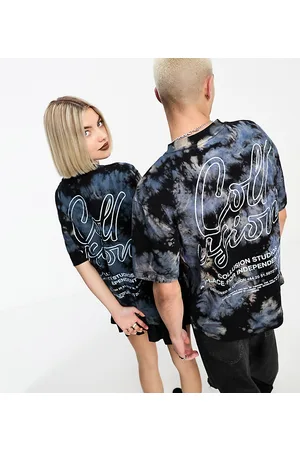 COLLUSION Unisex - T-shirt lavaggio candeggiato con stampa sul retro