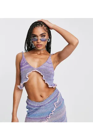 AsYou Top in maglia mélange con spacco in coordinato