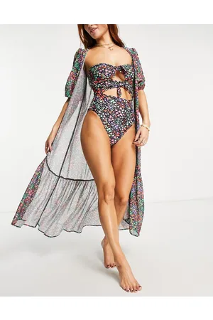 The Frolic Mauria - Kimono da spiaggia con stampa a fiorellini