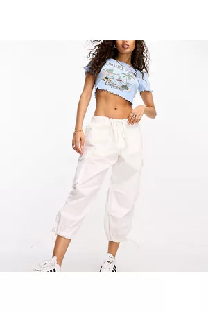 River Island Pantaloni parachute bianchi larghi a vita bassa