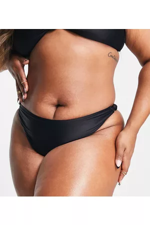 South Beach Esclusiva - Mix & Match - Slip bikini a vita alta neri con nodi sui lati