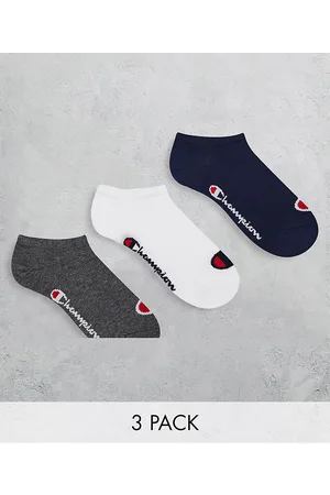 Champion Confezione da 3 paia di calzini sportivi blu, bianchi e grigi