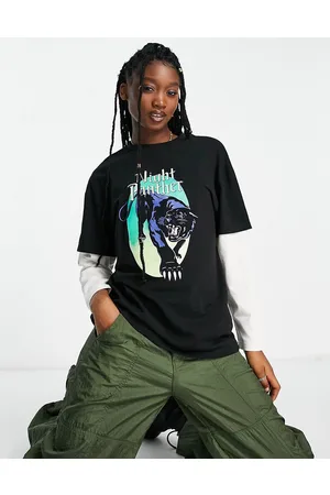 Daisy Street T-shirt stile skater grunge comoda con strato inferiore
