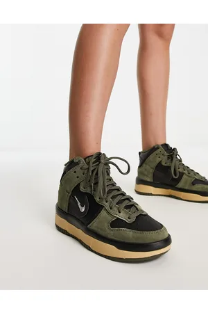 Nike Dunk High Rebel - Sneakers alte oliva e nere