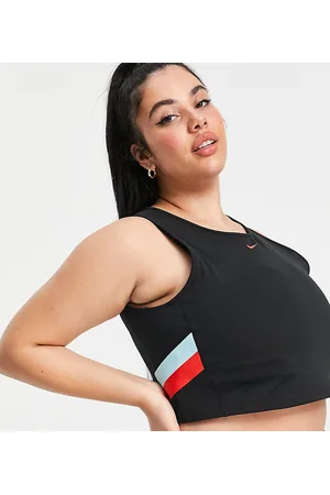 Nike Plus - Crop top senza maniche a righe colorblock