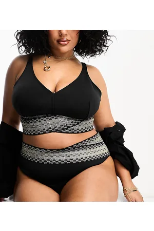 River Island Slip bikini a vita alta elasticizzati neri