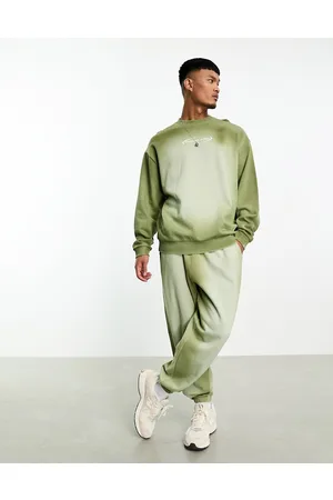 ASOS Joggers oversize kaki lavaggio sfumato in coordinato