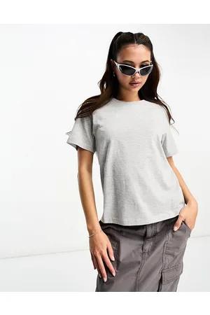 Weekday Essence - T-shirt vestibilità classica chiaro mélange