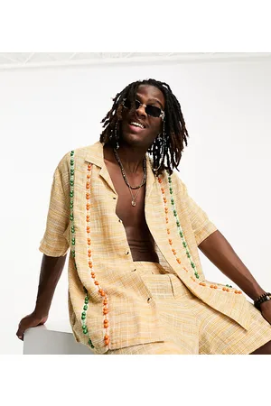 Reclaimed Edizione limitata - Camicia a maniche corte a quadri con perline