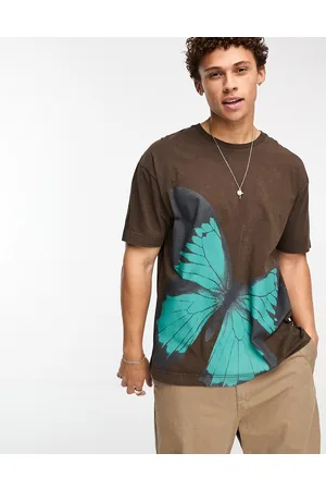 Good For Nothing T-shirt oversize marrone con stampa grande di farfalla