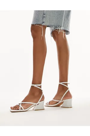 Topshop Jay - Sandali con tacco medio angolare e fascette sottili lizard