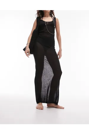 Topshop Vestito midi in maglia trasparente da spiaggia
