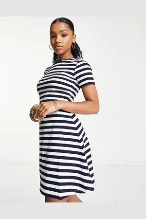 ONLY Vestito skater a maniche corte blu navy a righe